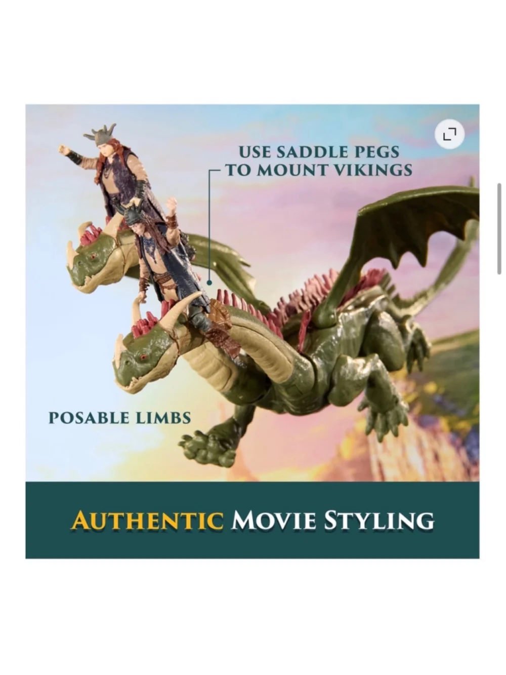 NEW How to Train Your Dragon Hideous Zippleback + Twins Action Figures Green On